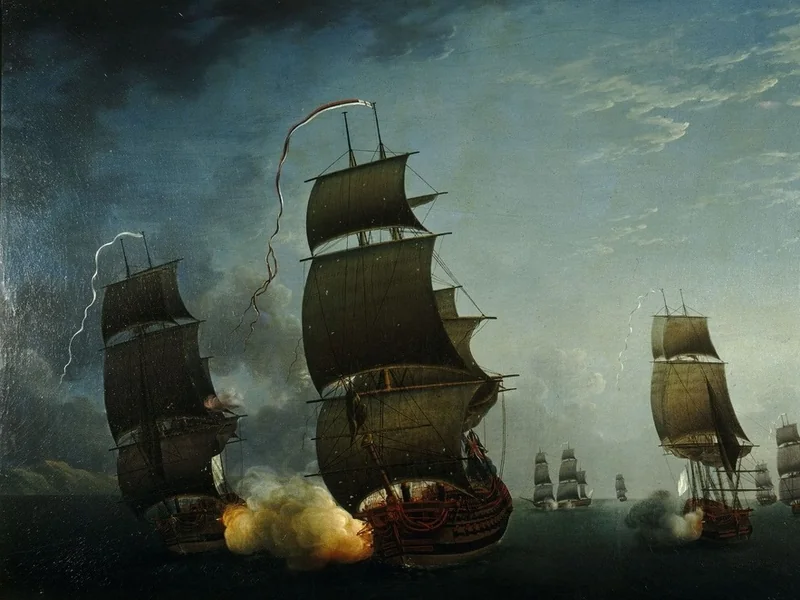 1736-Auguste-Louis de Rossel de Cercy - Cattura della HMS Ardent da parte delle fregate Junon e Gentille